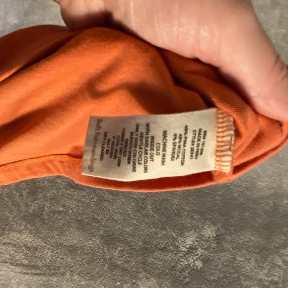 Soft Surroundings Orange Wrap Blouse 3/4 Sleeve Fitted Small - Picture 7 of 7